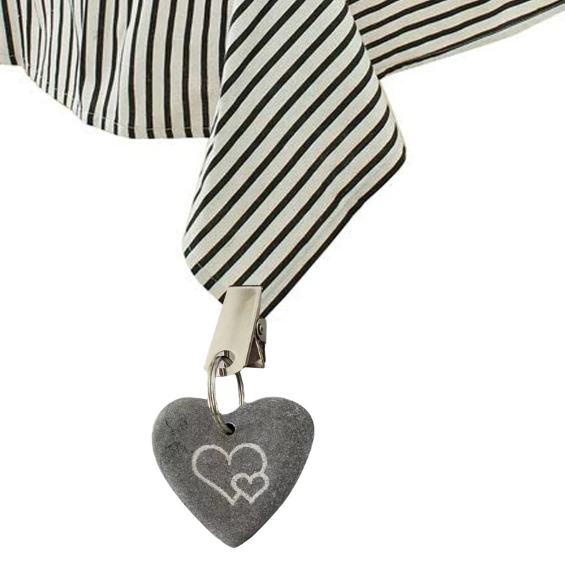 Set of 8 Tablecloth Weights Metal Clip Heart Pendant Heavy Tablecloth Hangers for Picnic Table Decoration Indoor Outdoor