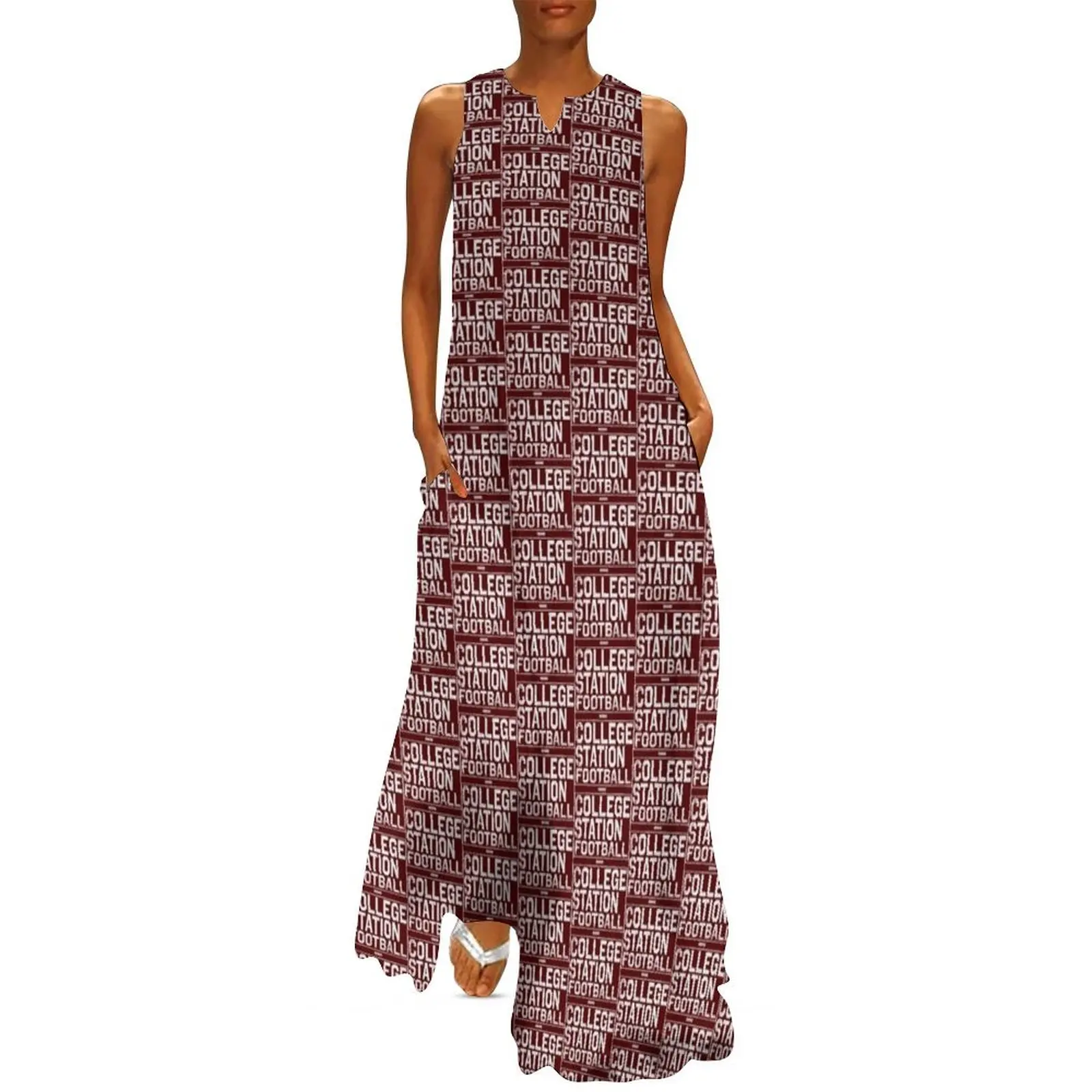 

COLLEGE STATION FOOTBALL- COLLEGE FOOTBALL TOWN IN TEXAS Long Dress evening dress women Women's summer suit Dress