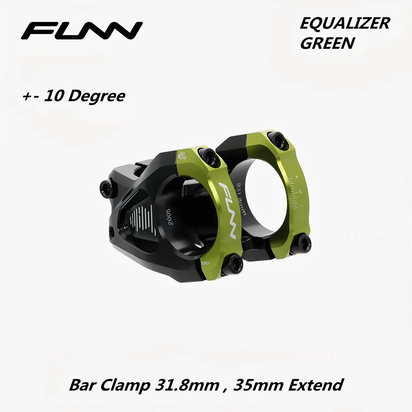 

Funn ecalizer-MTB Steer Mountain Bike Stem, CNC Enduro AM +-10 °, 31.8mm Bar Clamp, 31.8mm/35mm,Drop Rise10mm