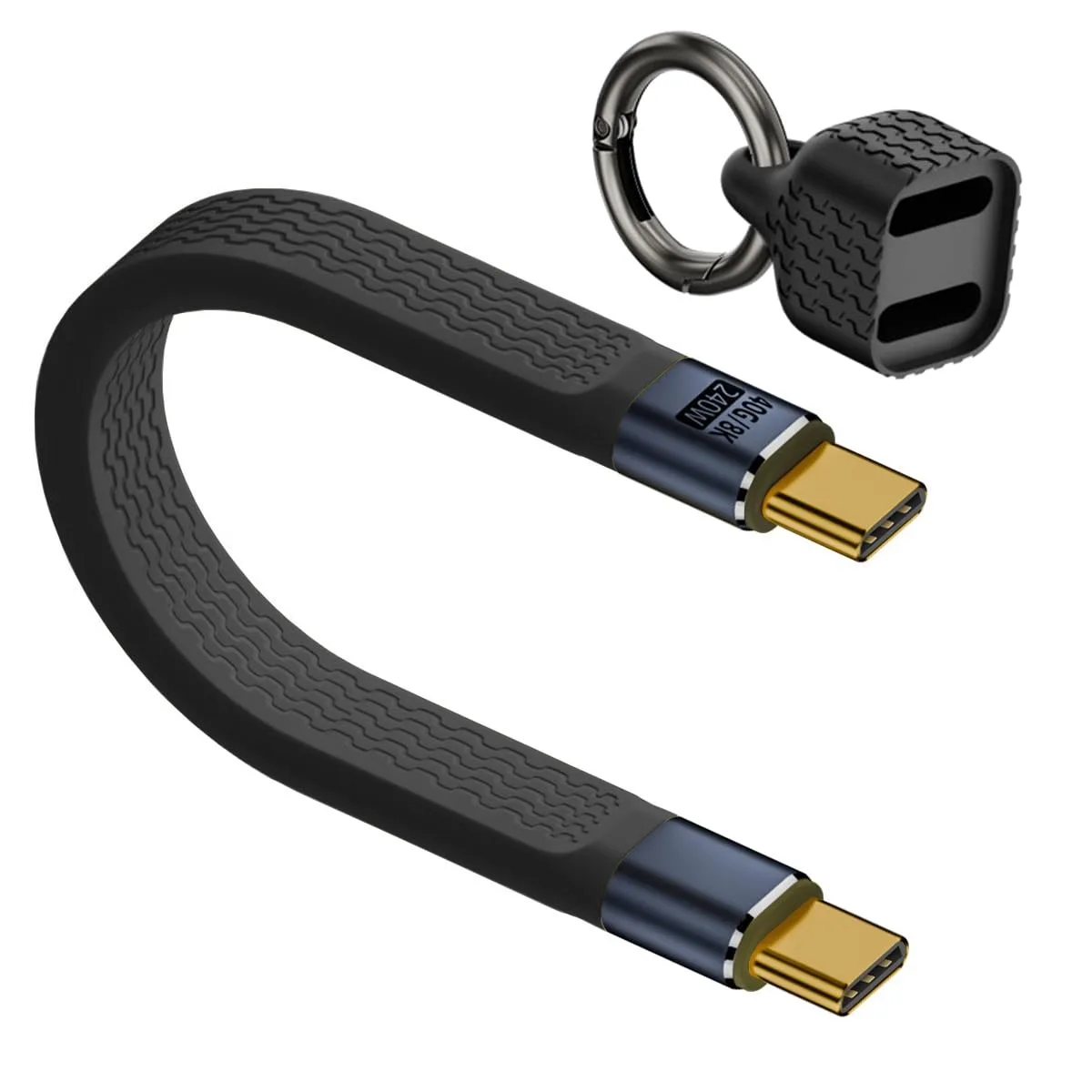 

Portable Keychain 13cm USB C Cable PD 3.1 240W Fast Charging & 8K & 40Gbps Data Transfer Cord for Mobile Phone,Power Bank,Laptop