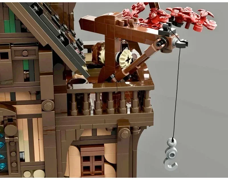 Moc Bausteine Retro Mittelalterliche Architektur Modell Wasserhaus Technologie Modul Bausteine Spielzeug DIY Set Montage