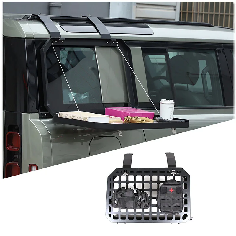 For Land Rover Defend 90 110 130 2020-2024 Aluminum alloy Car Rear Window Glass Armor Shelf Storage Racks External Modification