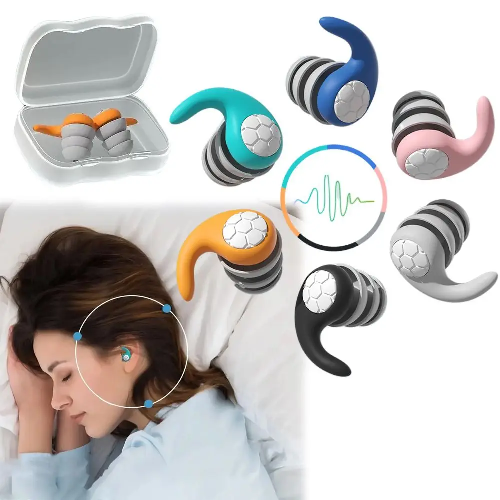 

Noise Canceling Soft Silicone Earplugs Waterproof Comfortable Fit Hearing Protection Earbud Reusable Noise Protection Earplug