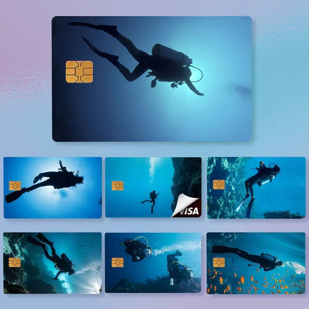 Scuba Diving Dive  Credit Card HD Stickers Premium matte film effectively prevents fingerprints and daily abrasion.