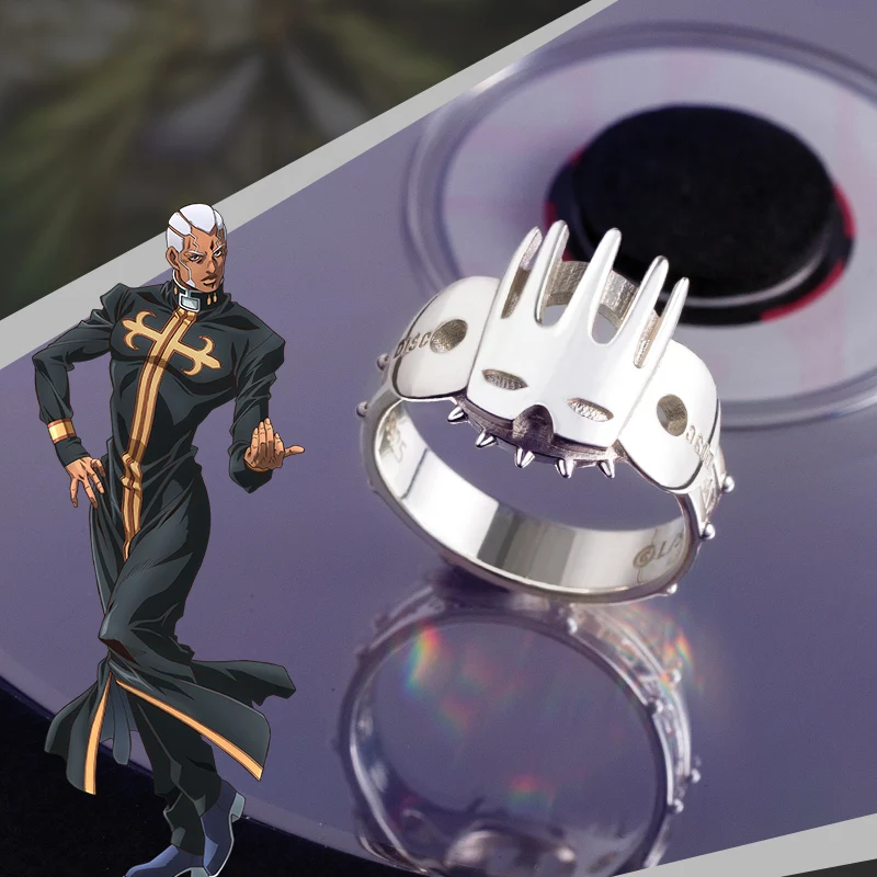 JoJos Bizarre Adventure Stone Ocean Enrico Pucci Anime Ring 925 Sterling Silver Manga Role Action Figure Gift