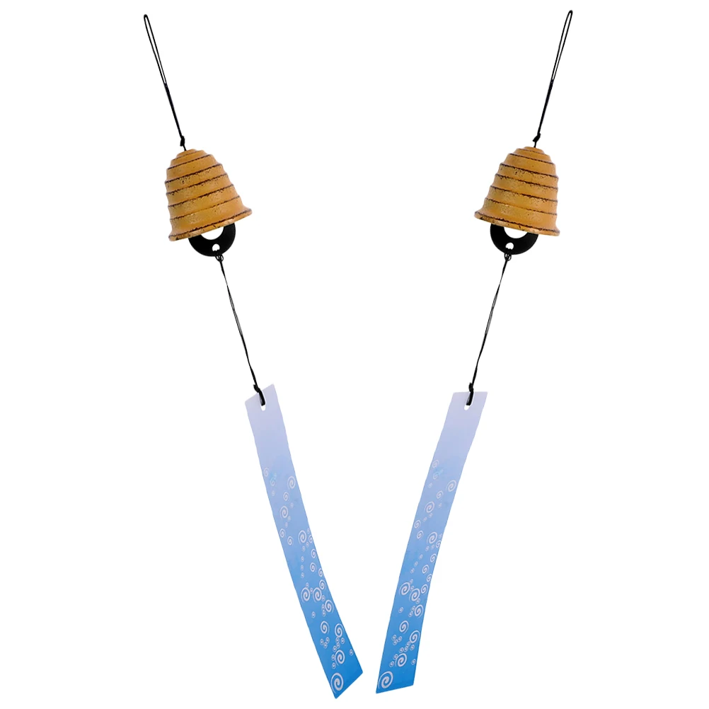

2pcs Retro Metal Wind Bell Hanging Decorative Wind Chimes For Balcony Vintage Pendant Simple Durable Bedroom Window