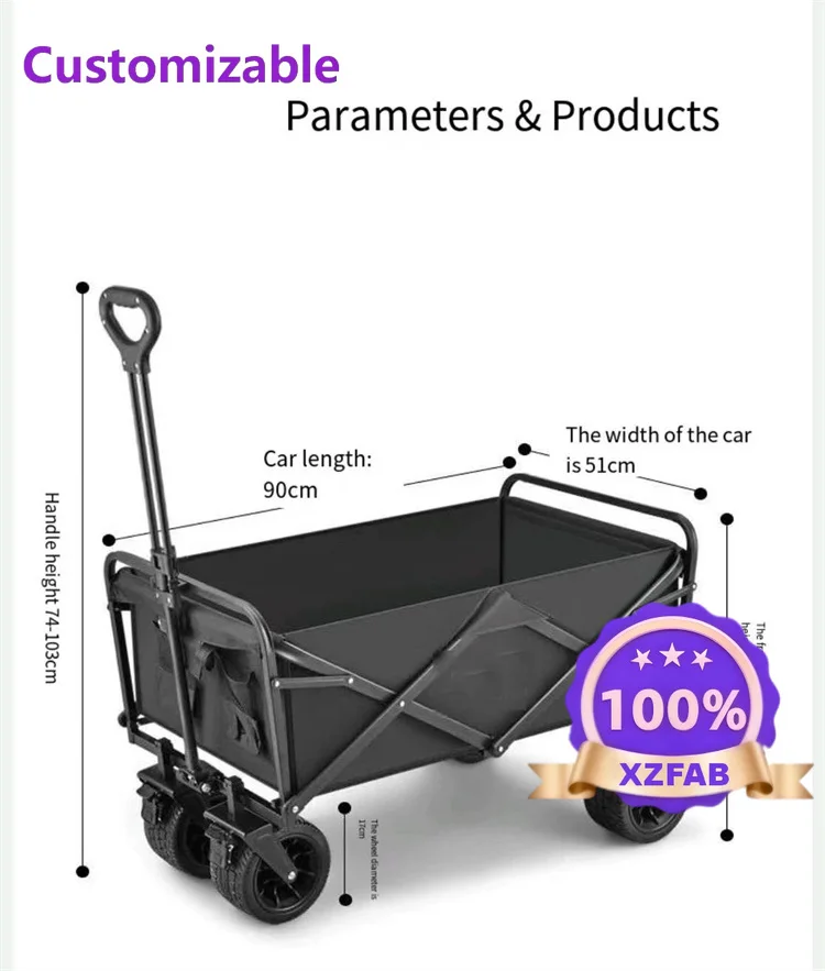 Factory Direct 2026 New Design Outdoor Camping Beach Wagon Cart Portable Kids Trolley