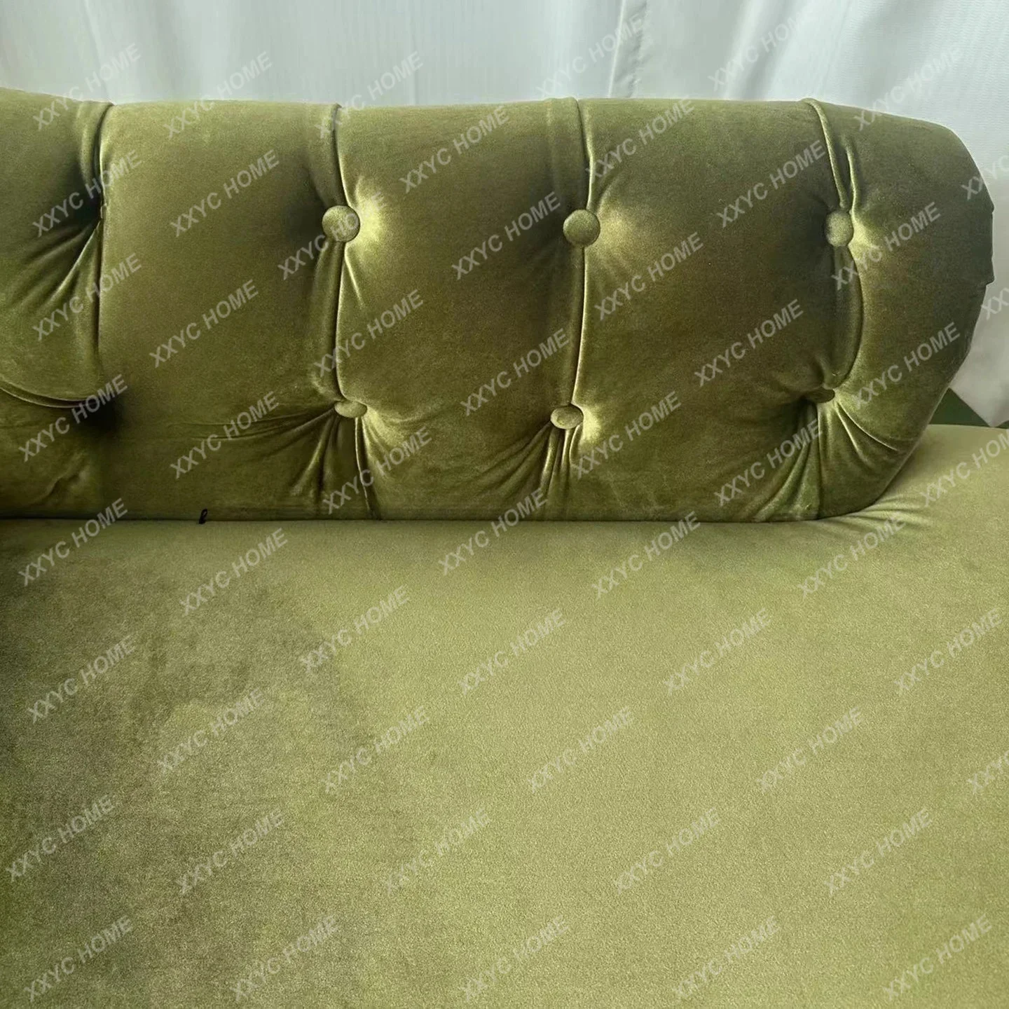 retro green velvet sofa bedroom living room balcony beauty couch