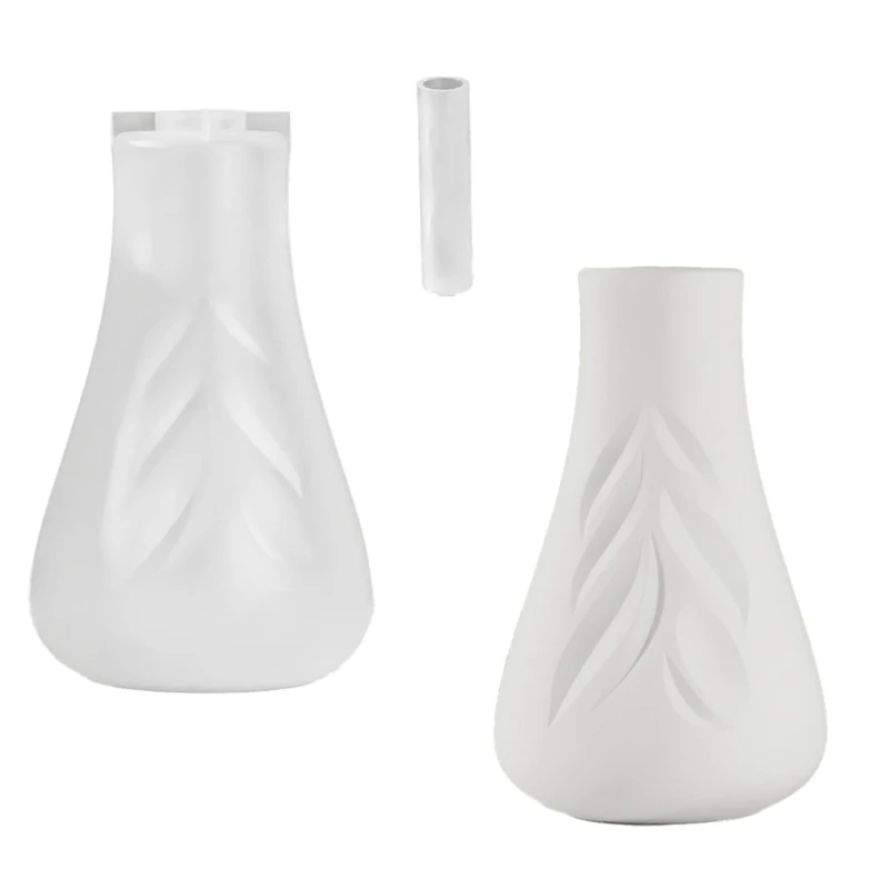 

C1FC Silicone Leaf Pattern Vase Mold Beautiful Leaf Pattern Silicone Mold for Concrete Vase DIY Homes Decors Crafting
