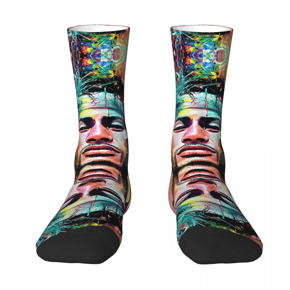 Neymar And Jr Brazil Celebrate Soccer Striker 10 Contrast color socks Compression Socks Humor Graphic Graphic