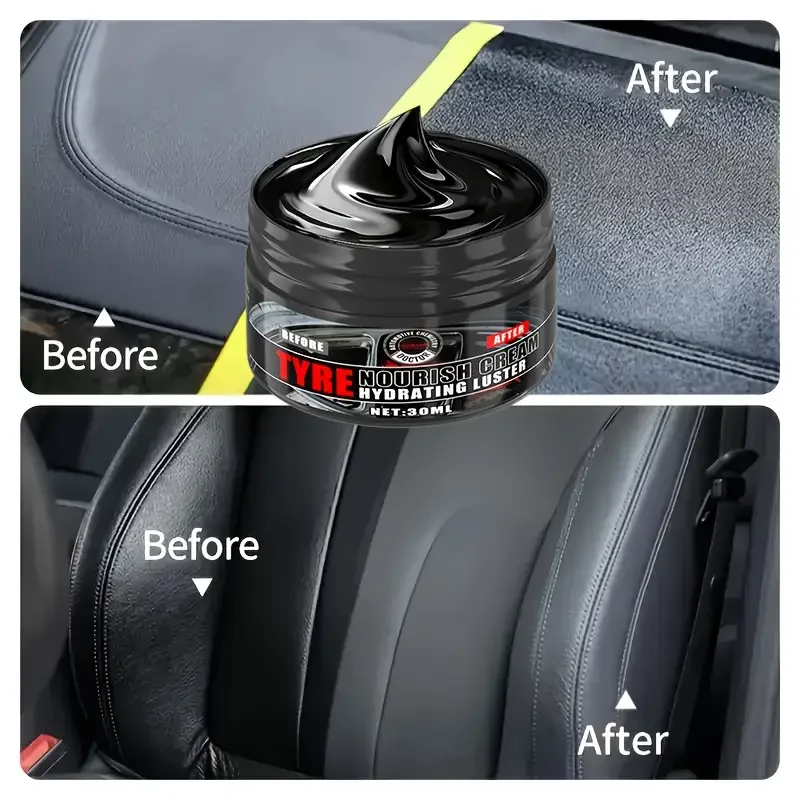 إطار شمعي من الدرجة الصناعية، مظهر رطب يدوم طويلاً، مناسب للأسطح المطاطية والبلاستيكية، مع وسادة إسفنجية صفراء #6