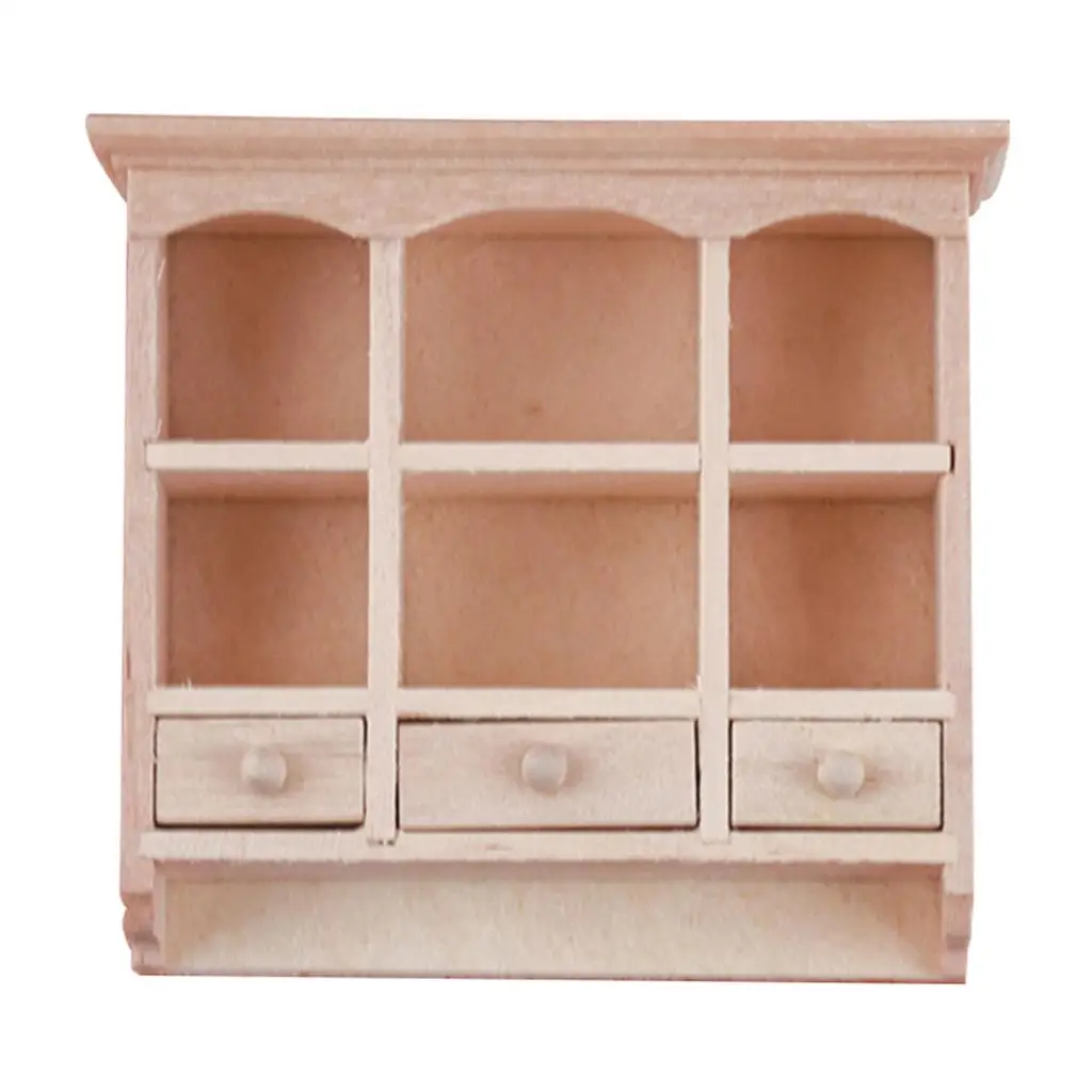 

12th Dolls House Toy Cupboard Cabinet with Drawers Model Living Room Decor