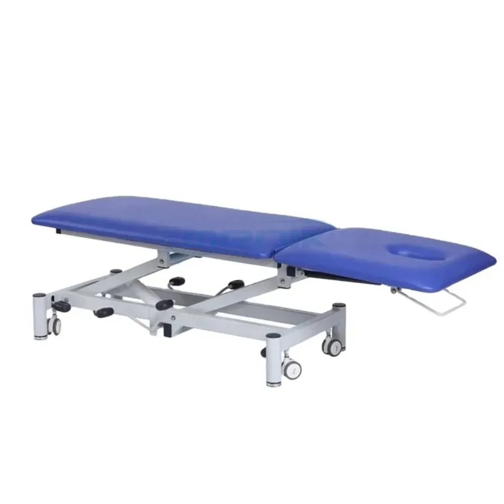 Hydraulic Beauty Therapy Bed Adjustable Manual Semi Fowler Examination Bed Medical Sheet Roll With Pillow