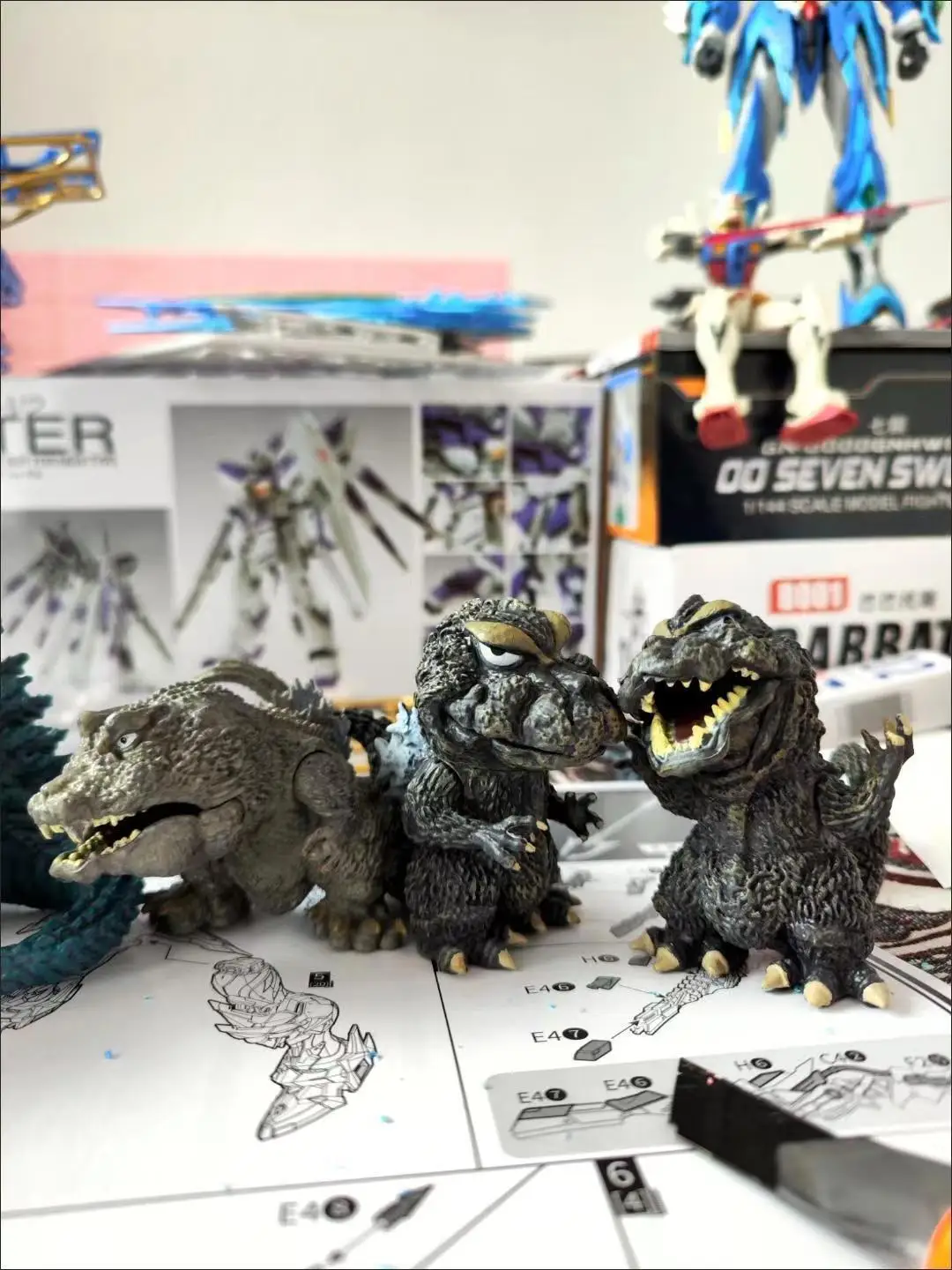 5pcs/set 5.5-7CM Godzilla Action Figure Q-version Godzilla PVC Model Desktop Decoration Collectible Dolls Toys Gift