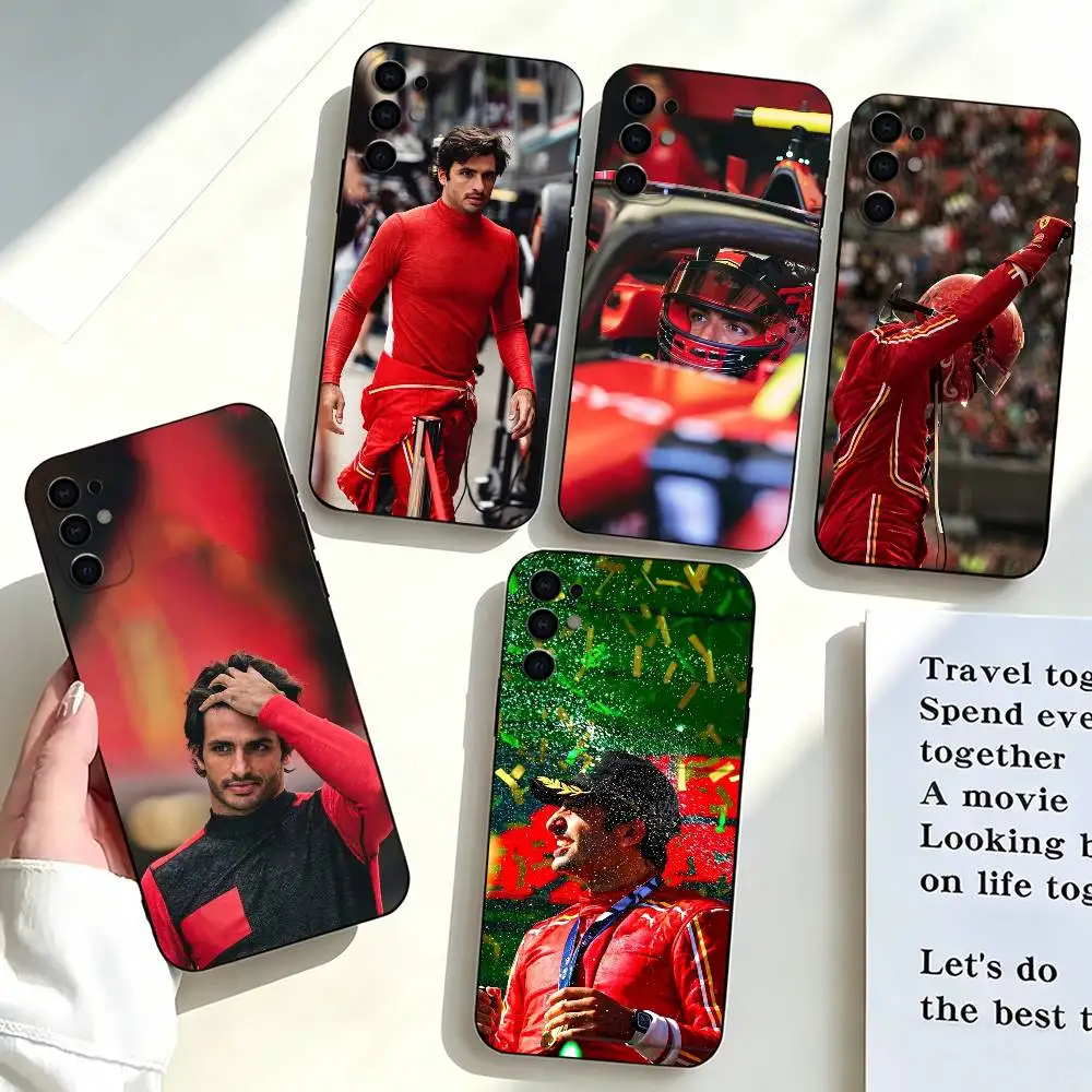 

racing driver Carlos Sainz Jr Phone Case Black Silicone Soft For Samsung S25,S24,S21,S22,S23,S30,Ultra,S20,Plus,Fe,Lite