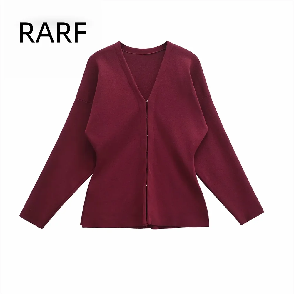 2024 Autumn New Product Women's Fashion Elegant Temperament Casual Versatile Solid Color Knitted Cardigan