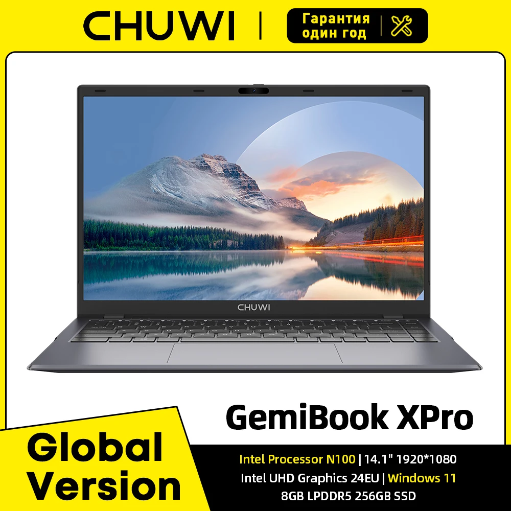 CHUWI GemiBook XPro 노트북, 14.1 인치 인텔 N100 그래픽 600 GPU, 8GB RAM, 256GB SSD, 냉각 선풍기 포함, 윈도우 11 노트북 노트북 