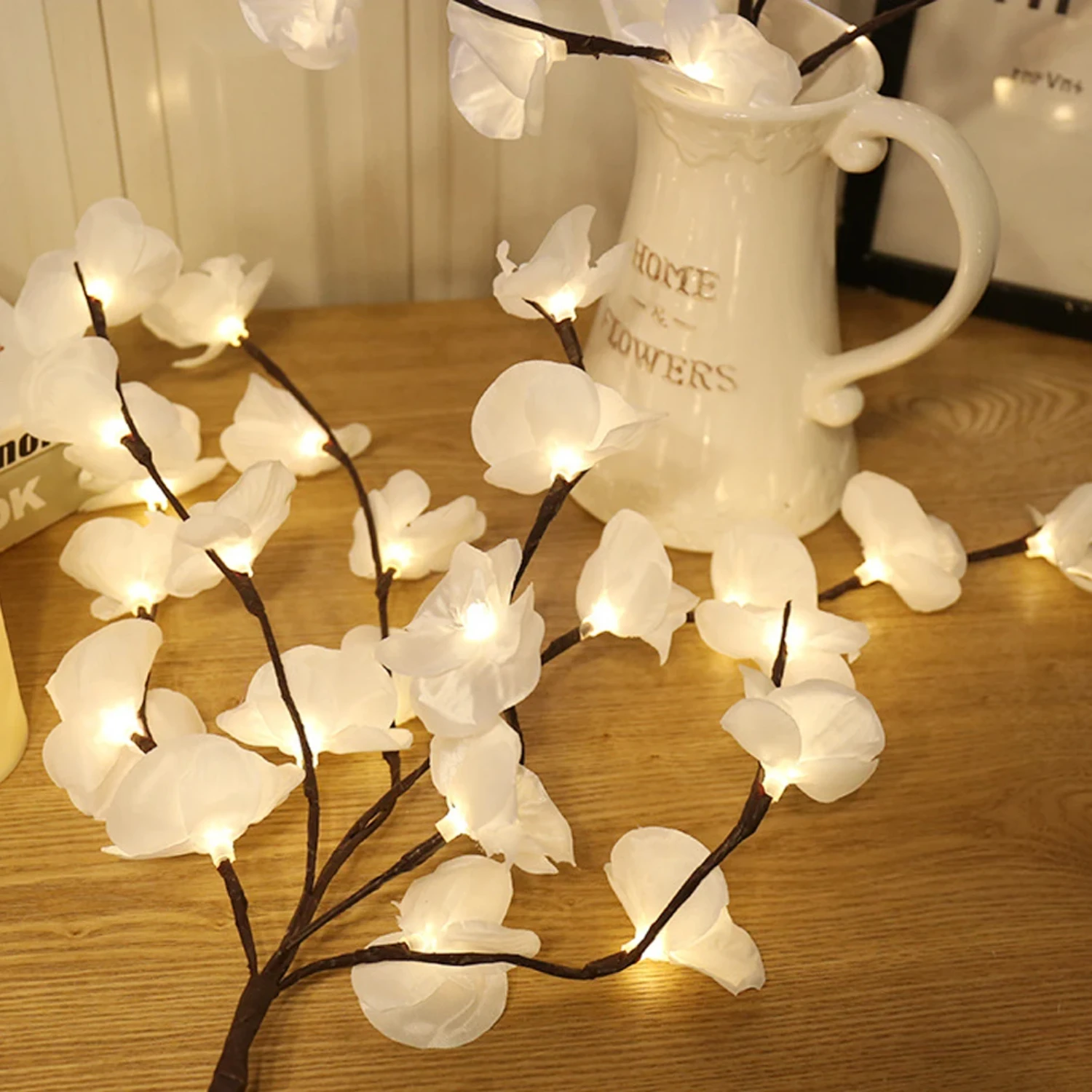 

Simulated Orchid Flower Branch Light Strip Vase Filler 20 LEDs String Light Christmas Fairy Light Lighting Decor