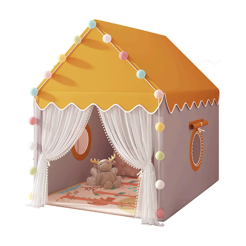 Grande tente de jouet pliante Wigwam pour enfants, tipi, maison de jeu pour bébé, château de princesse pour filles, décoration de chambre, cadeau pour bébé, 1.35m