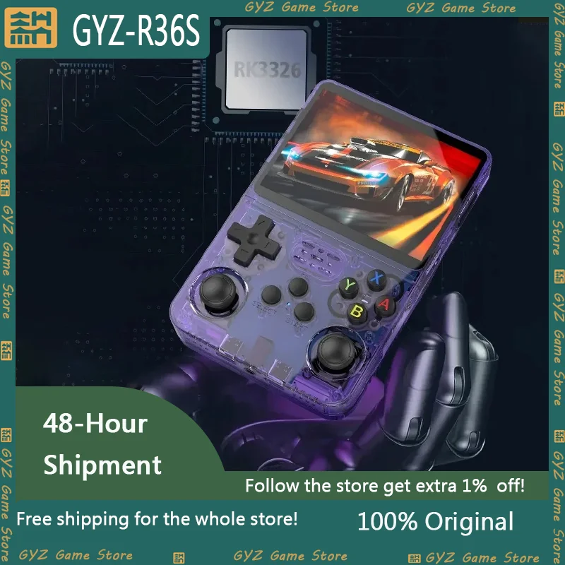 

Open Source R36S Retro Handheld Video Game Console Linux 3.5-inch IPS Screen Pocket Portable Nostalgia Video Player 64GB Gift