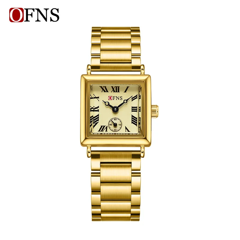 OFNS Fashion Retro Women's Quartz Watch Business Rest Versatile Roman Scale 3ATM Waterproof Gift Manufacturer Straight Delivery