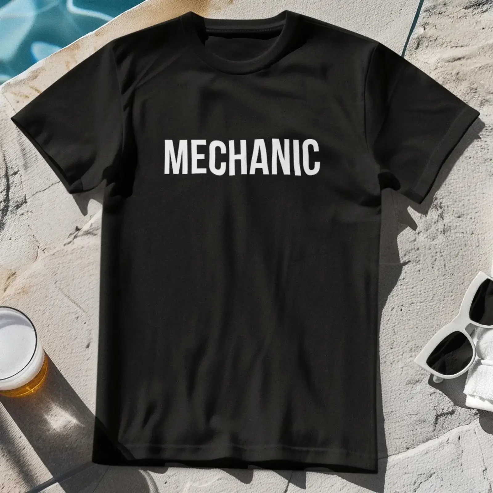 MECHANIC T SHIRT Vintage Car Dad Husband Mechanical Repair DIY Job Funny Image 1 of 4 vintage Washed Casual designer clothes