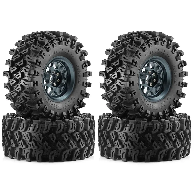 

2.2'' Metal Beadlock Wheels and Crawler Tires （4PCS）for 1/8 1/10 RC Crawler Car Upgrade KM5 YK4082 YK4083 SCX10 RBX10 RR10 TRX