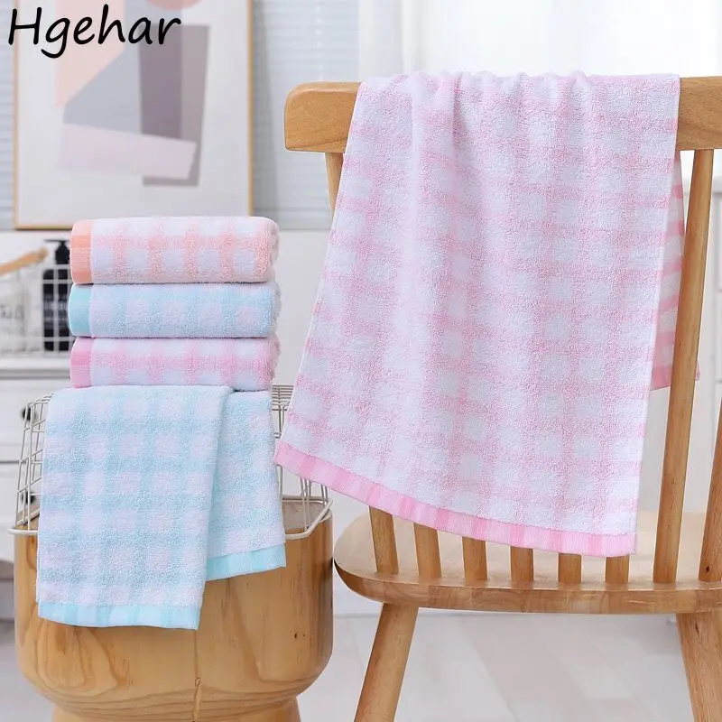 Cleaning Face Hair Bathroom Towel Shower Plaid Soft Comfortable Cozy Cotton Ins Simple Washable Microfiber Home Textile Plain