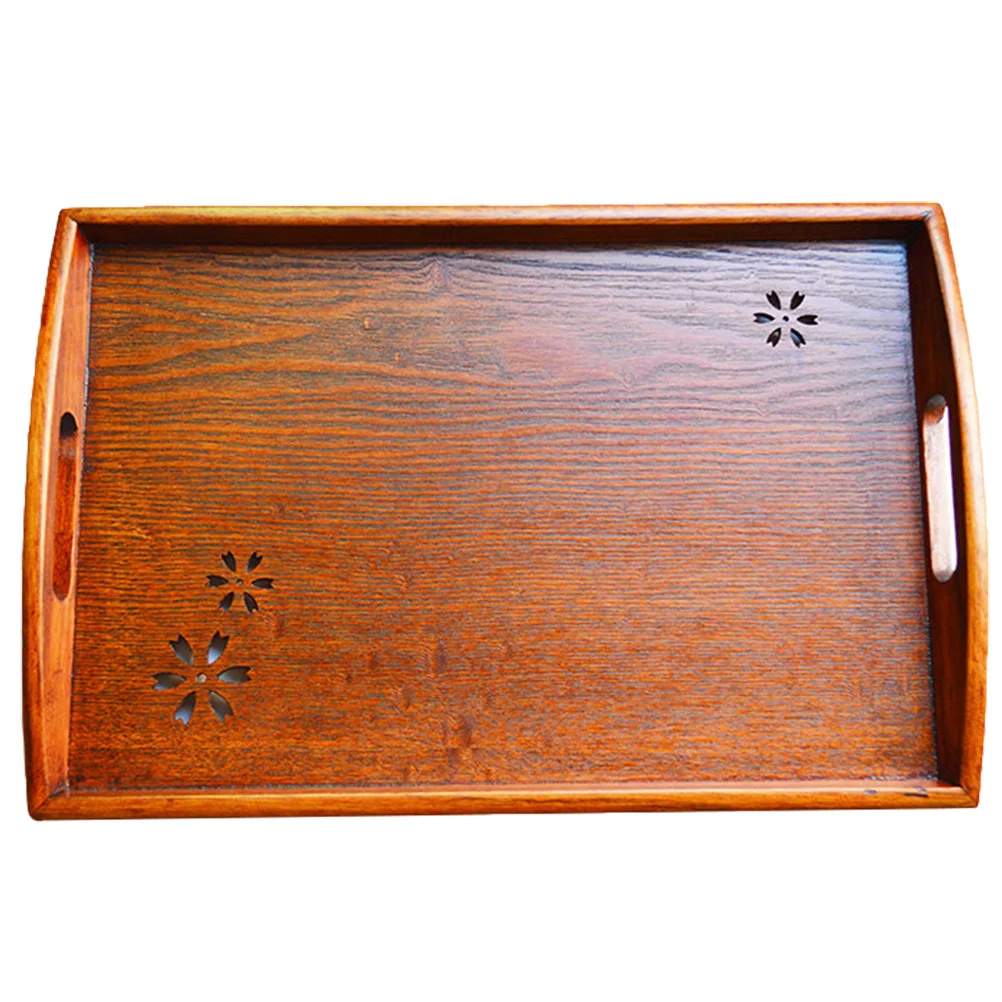 

1Pcs Wooden Tray Hollow Out Pattern Elegant Serving Tray Suitable for Restaurant Bakery Tea House Tableware Storage Decor