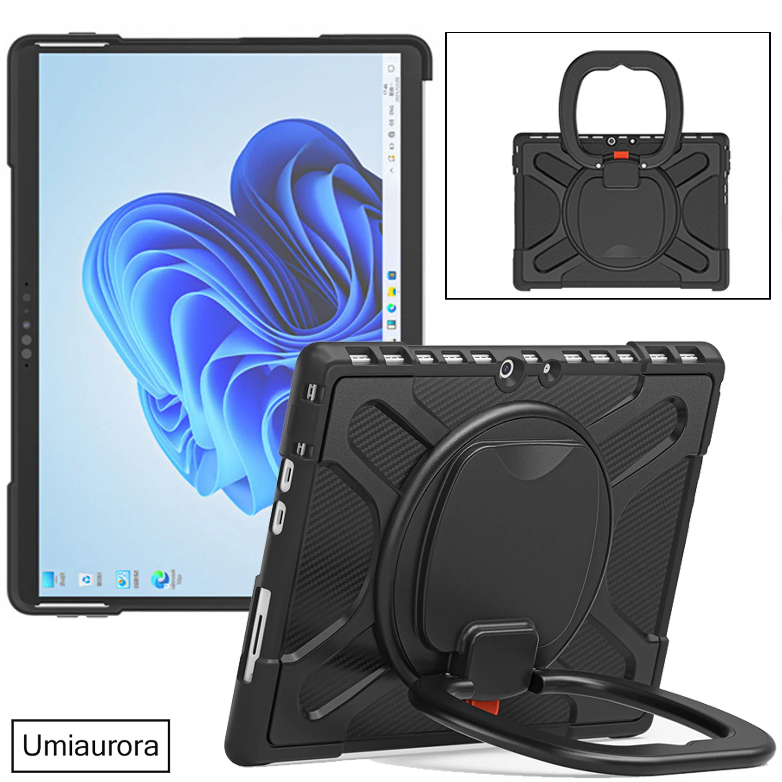 

For Microsoft Surface Go 1 2 3 4 10.5" Pro 5 6 7 12.3" Pro 8 9 10 11 13 inch Tablet Case Pull Ring Stand Protective Cover Funda