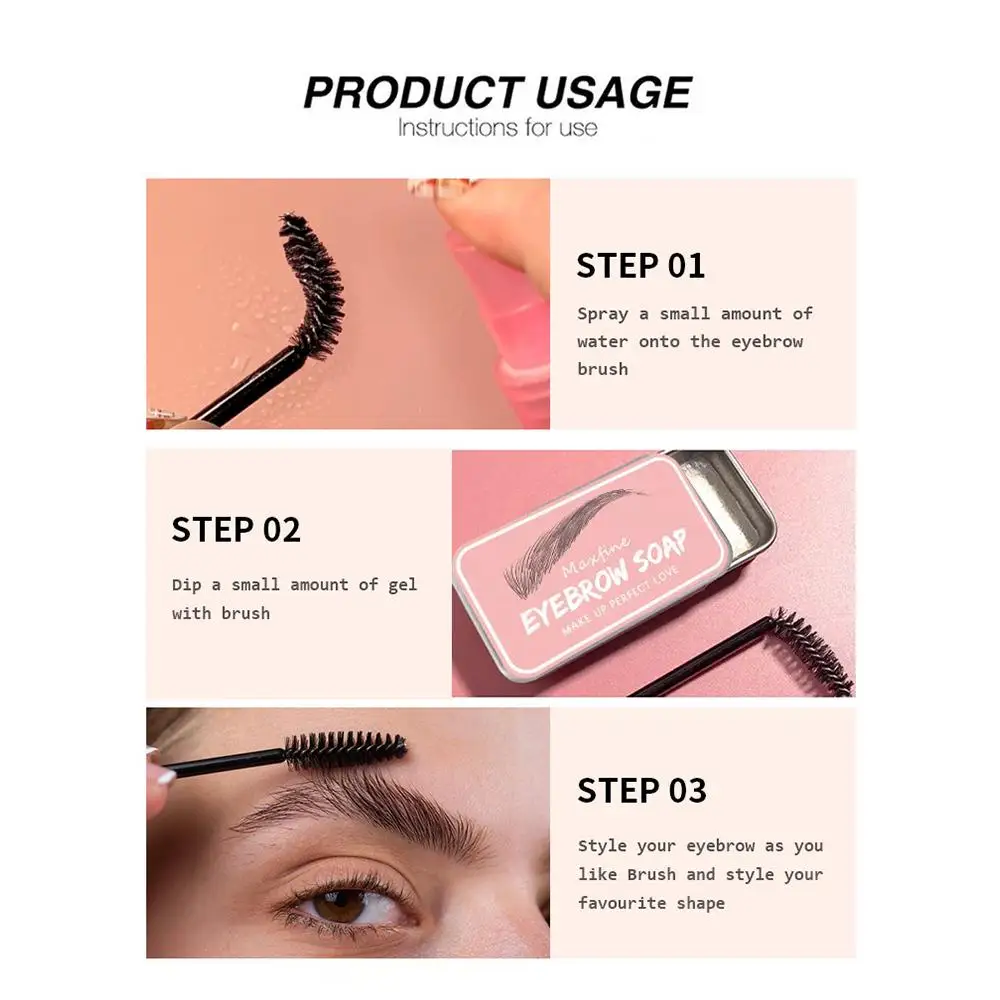 Natural Wild Eyebrow Wax Long Lasting Waterproof Makeup Cream Gel Tint Eyebrow Tattoo Eye Pen Enhancer Brow R8A3