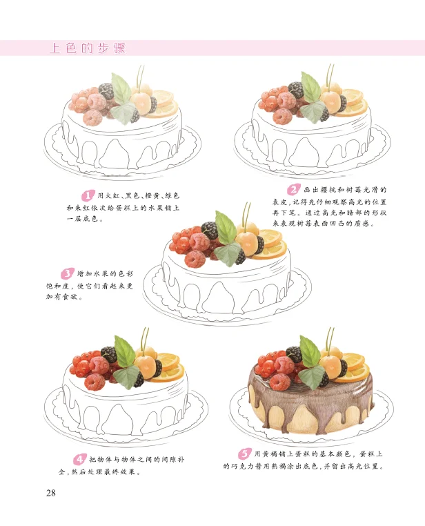 Food Hoofdstuk Romantische Kleurrijke Hoofdserie Kleurrijke Potlood Schilderen Van Beginner Tot Bedreven In Zelfstudie Tutorial Boek Art