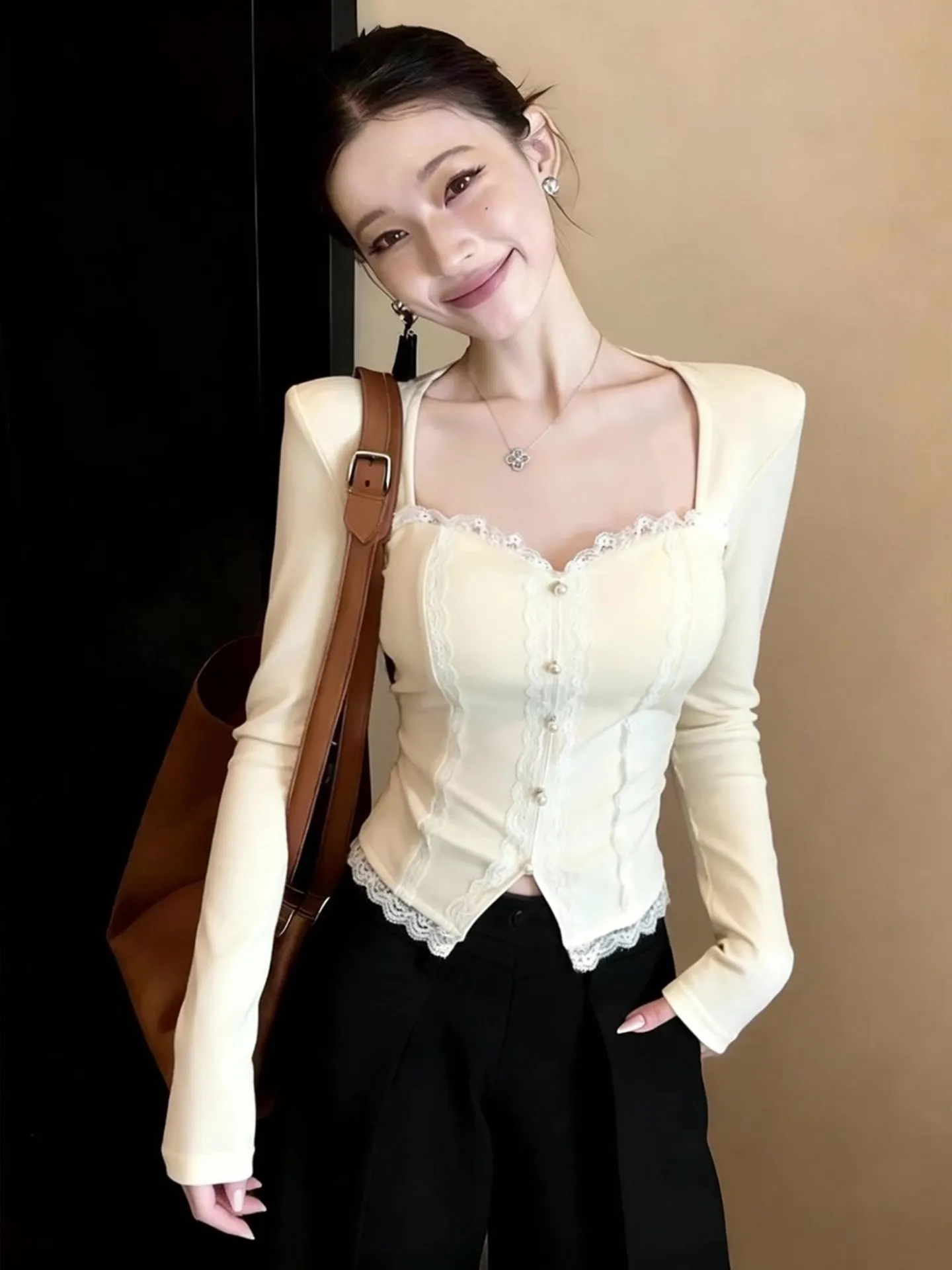 

Новые зимние женские вязаные кружевные длинные мокасины с квадратным воротником Sve, цветные прямые туфли, версия для поездок на работу