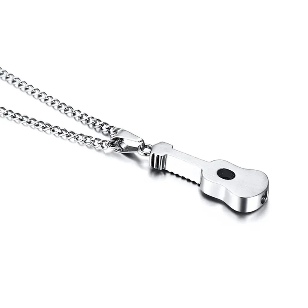 Guitar Cremation Urn Necklace Chain Ring Bereavement Gift Holder Keepsake Jewelry for Human Husband Wife