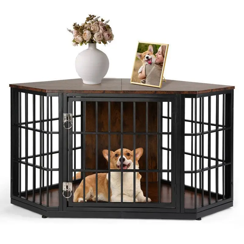 environmentally friendly, removable pet house steel and wood structure pet cage cat and dog cage indoor and outdoor corners