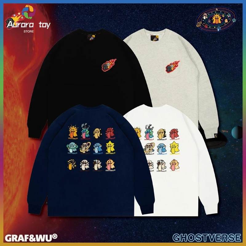 

New GRAF Adorable Solar System Twelve Planets Embroidered Meteor Pocket Cute Ghost Long Sleeve Custom Birthday Gift