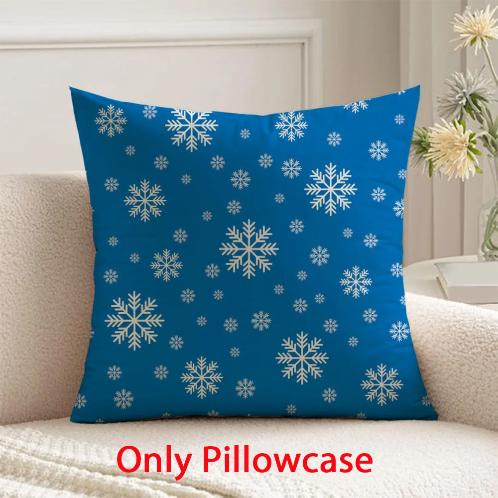 

blue winter Pillow cover new year decorative 45x45 cushions cover for Snowflake pattern Christmas pillow case for Xmas gift