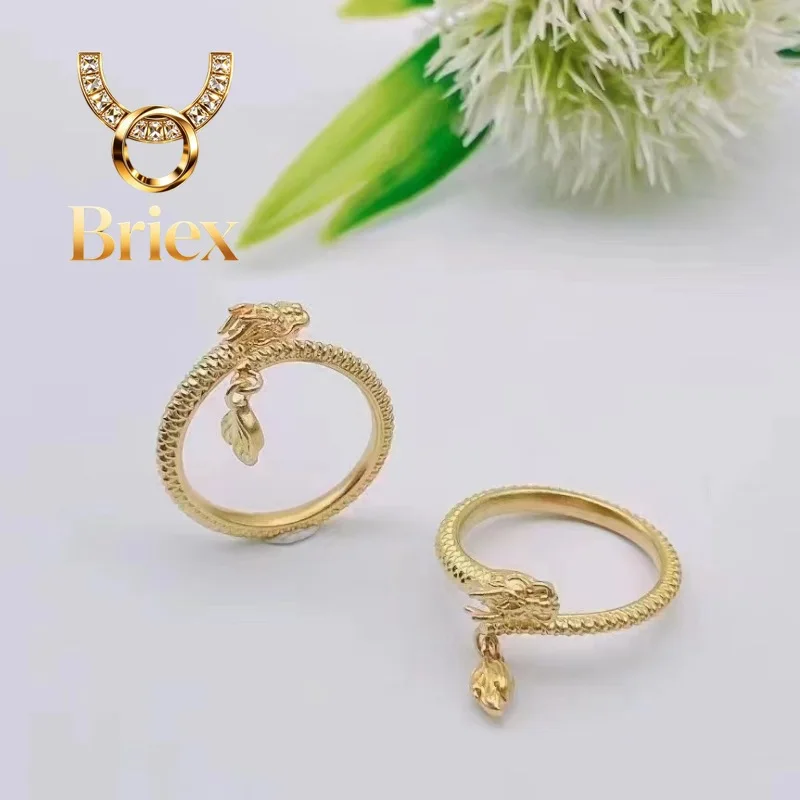 

Briex Jewelry Sparkling Qiankun Dragon Ring 18k Gold Ring for Woman High-quality Luxury AU750 Ring Party Banquet Fine Jewelry