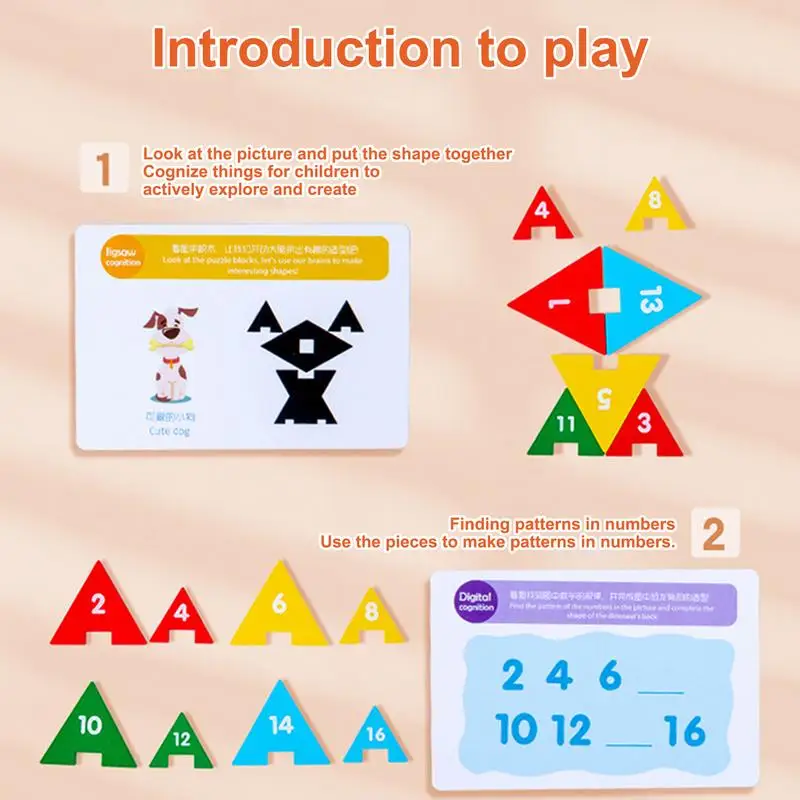 Puzzles d'animaux pour enfants, jouet cognitif interactif et créatif, jeux d'apprentissage des mathématiques, jouet préscolaire pour filles et garçons âgés