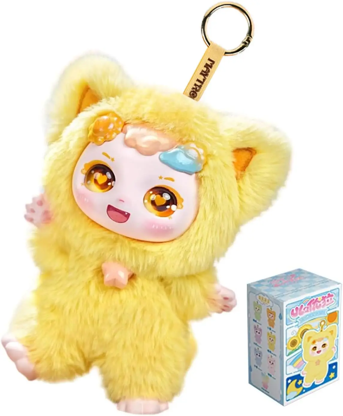 

Mystery Kawaii Plush Doll Blind Box, 1 of 6 Collectible Animals with Keychain, Perfect Birthday Gift