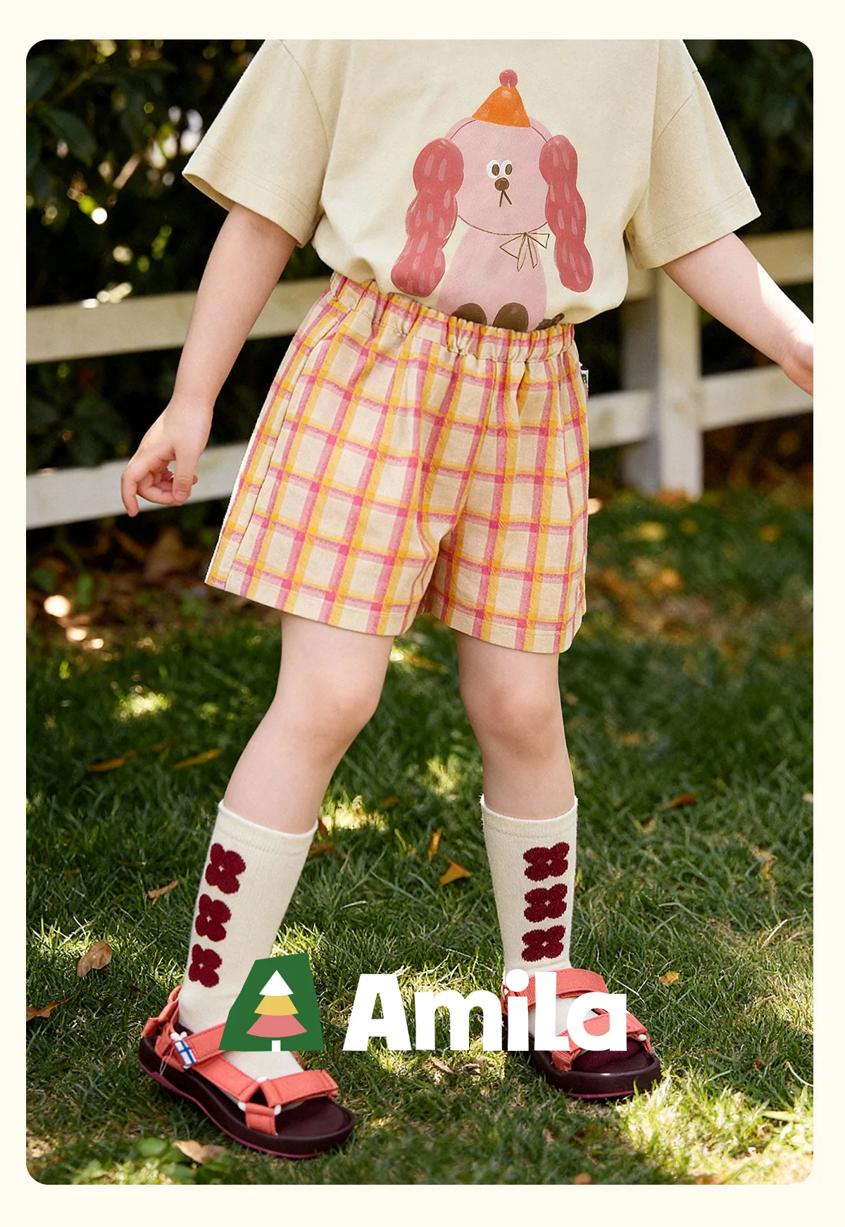 Amila 2026 Sommer-Kindershorts, energiegeladene, vielseitige Stile, Vintage-Kontrastfarbe, vielseitige, modische Freizeitshorts – Detail 1
