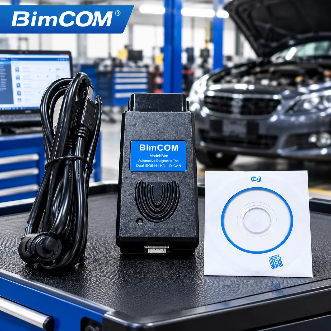 BimCOM OBD2 Diagnostic Tool Dual ISO9141 K-L D-CAN USB Scanner For BM-W Mini Ra-nge Ro-ver Full System Car Fault Code Reade