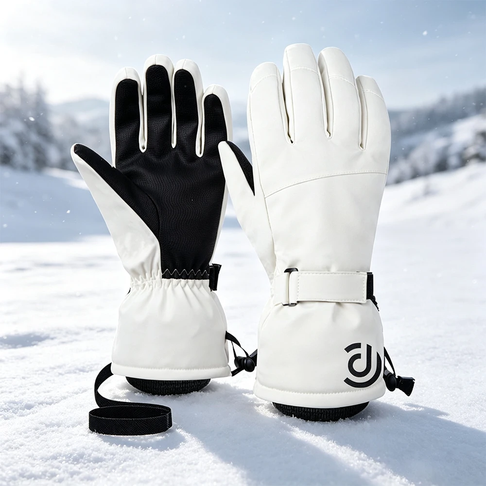 Gloves Adult Winter Snow Ski Gloves Touchscreen Non Slip PU Palm TPU Waterproof Warm Gloves for Ski Motorcycle Outdoor