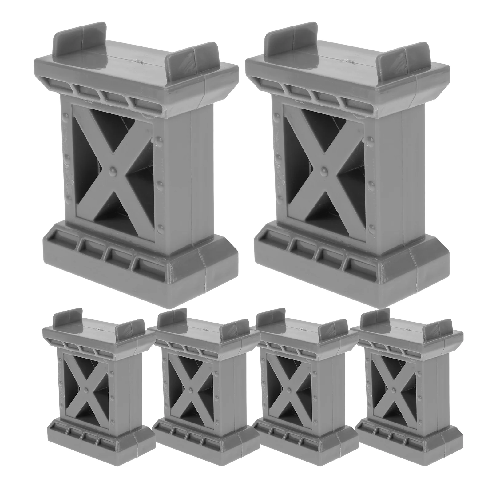 

6 Pcs Train Pier Tracks Bridge Support Risers Arca Rail Crossing Supports Connector