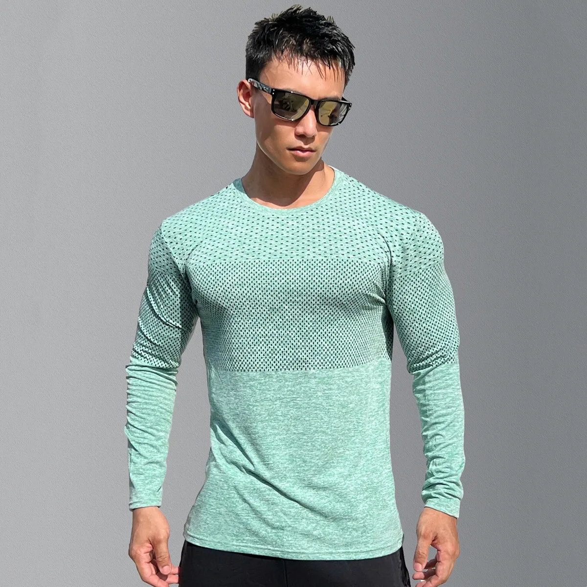 Men Autumn Long Sleeve T-shirt Gym Fitness Training Bodybuilding Tees Tops Male Running Sport men Shirts Men T-shirt