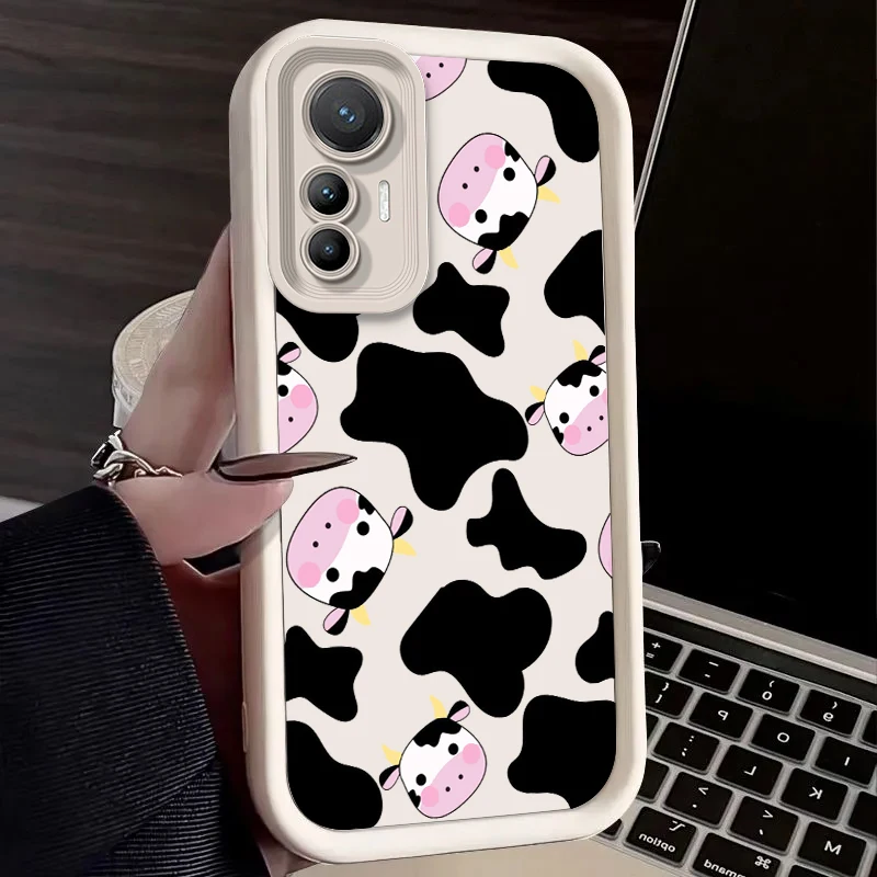Cute Cartoon Cow For Xiaomi 12T 11 Lite Poco F5 F4 F3 F2 M3 Pro X5 X4 X3 GT 4G 5G Eye Ladder Cover Capa Fundas Phone Case image 5