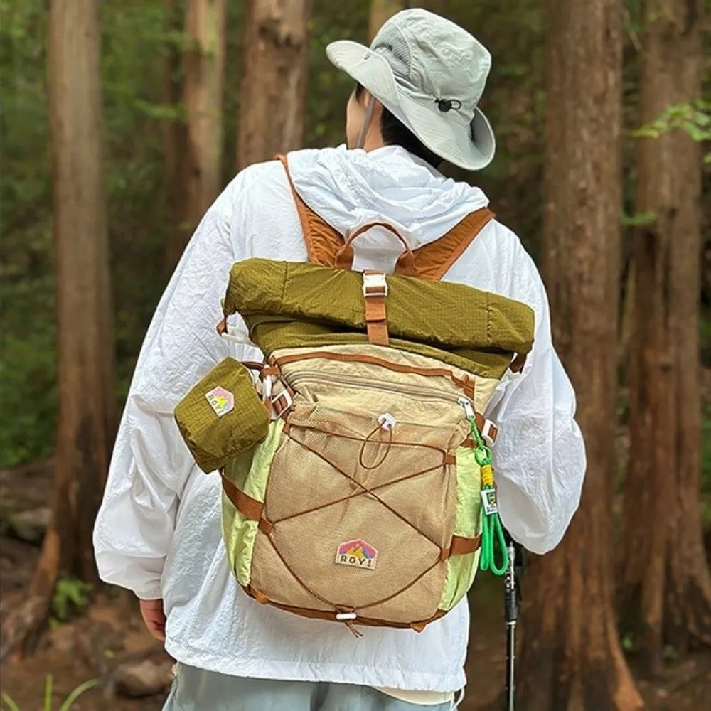 Color-Blocked Design Outdoor Hiking Bag Multi-pocket Large-Capacity Travel Backpack Waterproof Oxford Lightweight Женский рюкзак