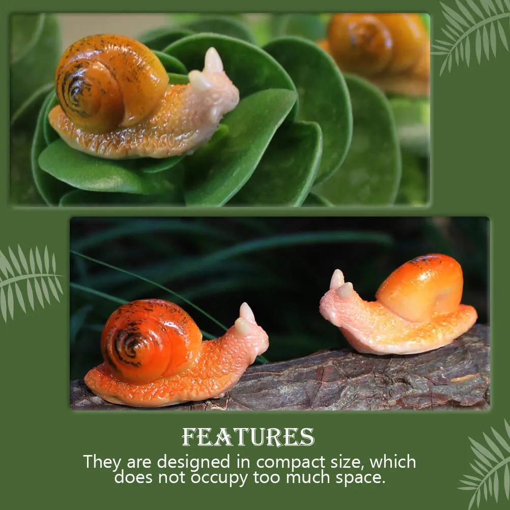 10Pcs Resin Snail Decor Creative Shape Adornment for Desktop Garden Terrarium Mini Landscape Ornament Home Decor Gift