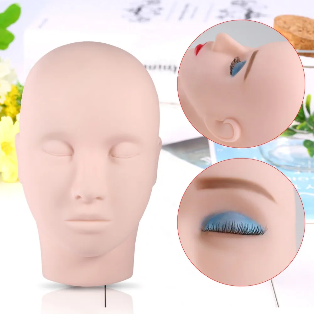1PC Eyelash Extension Head Upgraded Design Training Head Model Makeup Practice Head Eyelash Extension Compatible