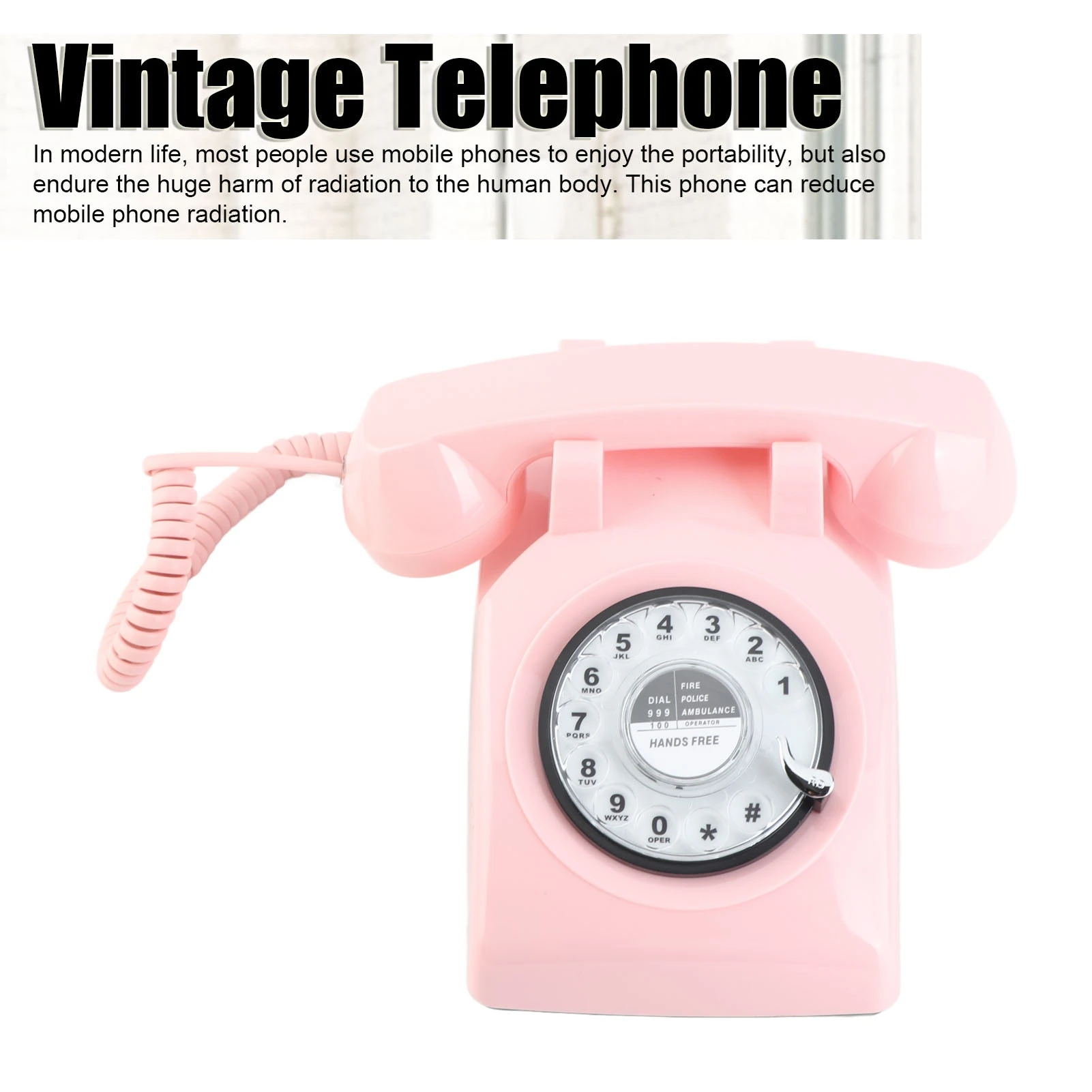 Old Fashioned Telephone Retro Rotary Landline 60s Old Fashioned  Rotary  Wired Fixed Landline Telephone Vintage Phone
